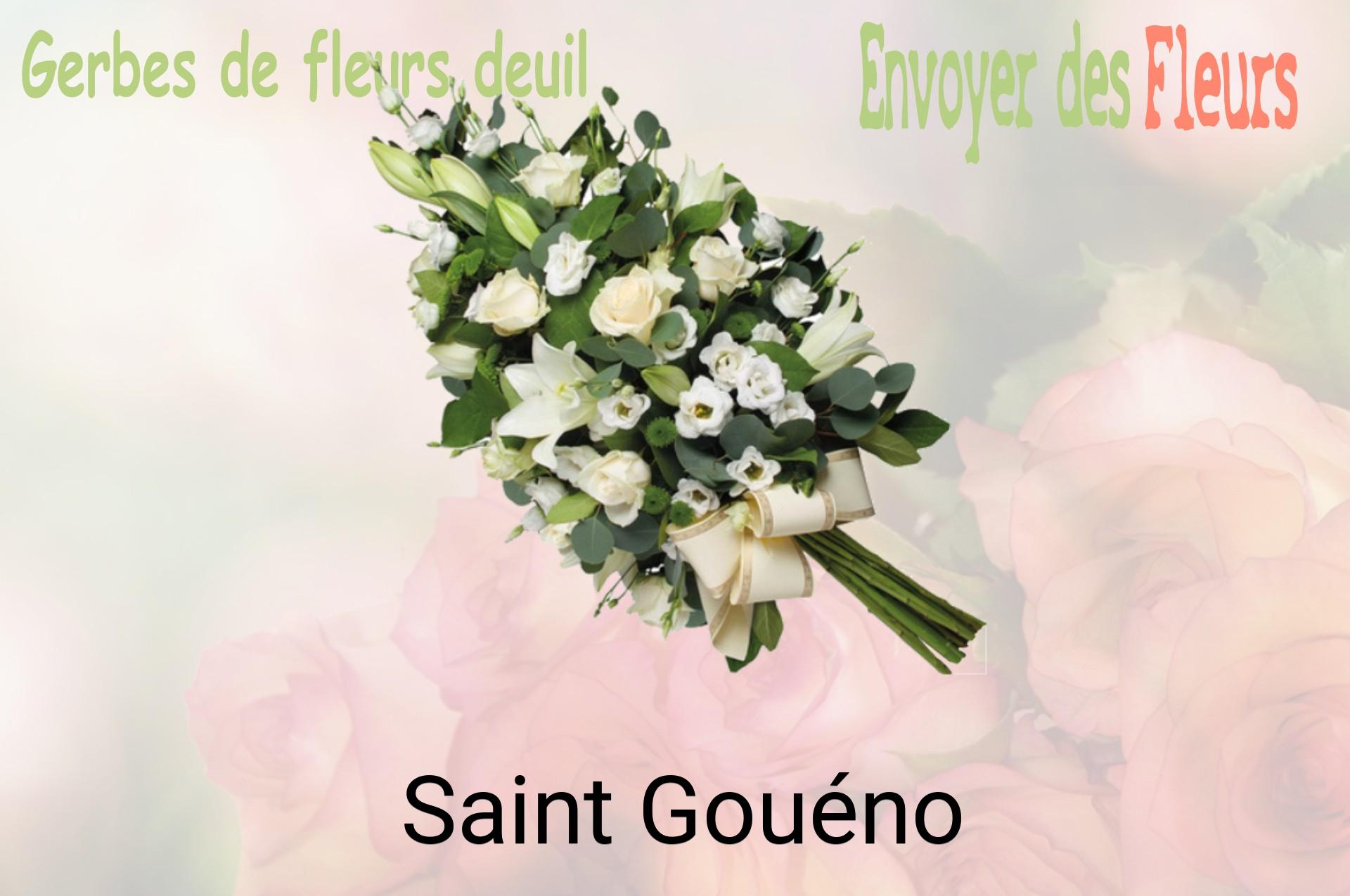 Gerbe de fleurs de deuil livrée à Saint-Gouéno
